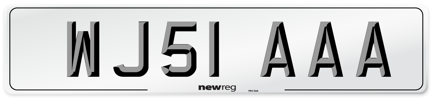 WJ51 AAA Number Plate from New Reg